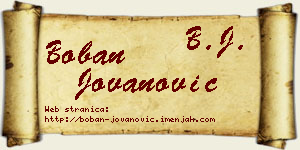 Boban Jovanović vizit kartica
